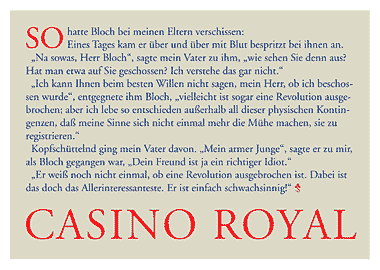 Casino Royal postcard: So hatte Bloch bei meinen Eltern verschissen...